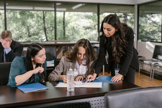 consultants collaborating in an office