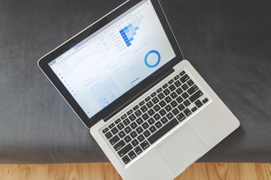 data analytics on a laptop screen