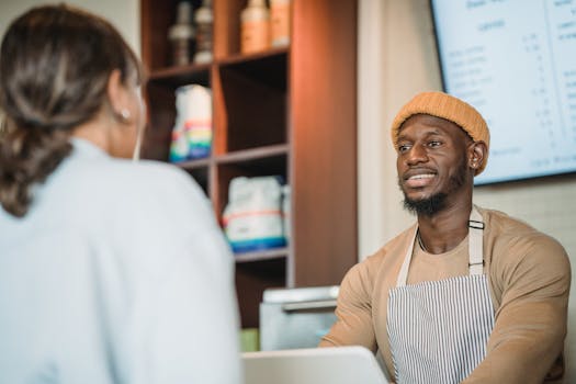 happy customers at a restaurant