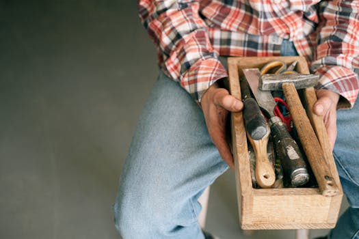 organized workspace with workshop materials