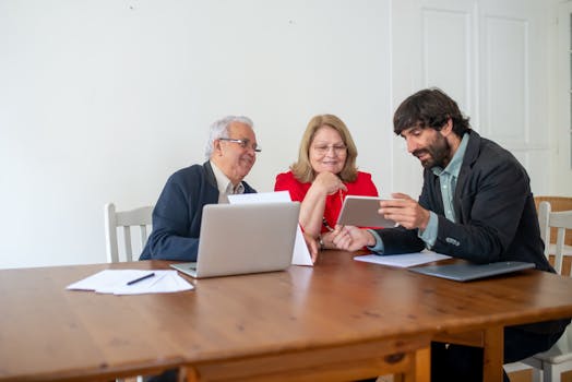 A consultant presenting project outcomes to clients